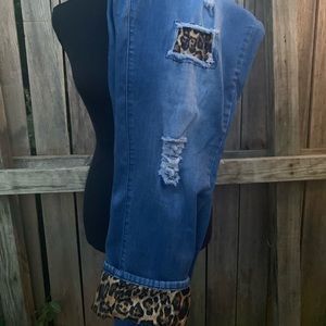 L&B leopard patch jeans